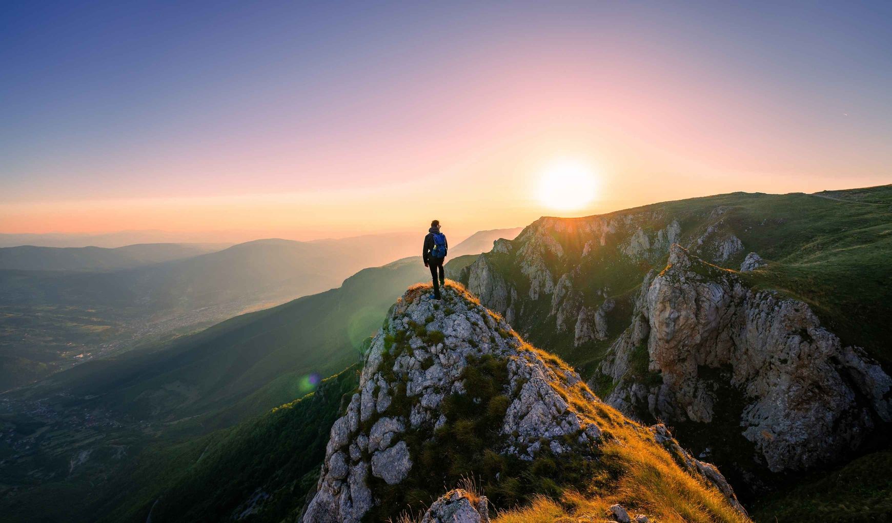 Person on mountain top