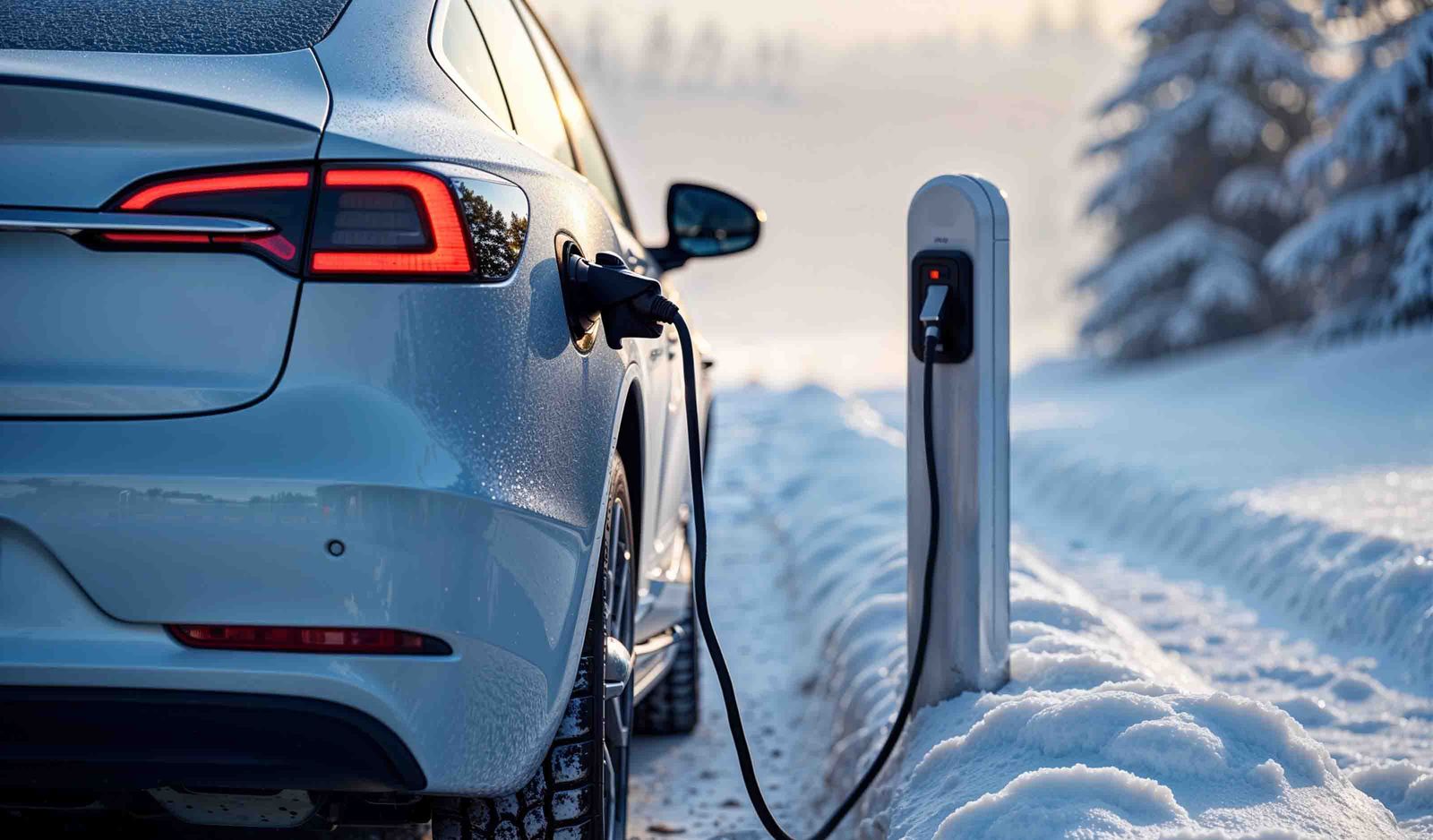 AI generated EV charging in the snow